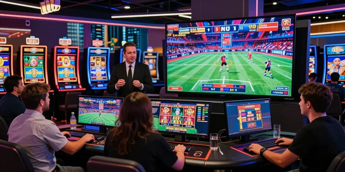 Exciting online gaming scene at https://go99vn.city/ with a digital casino ambiance, showcasing live interaction and diverse gaming options.