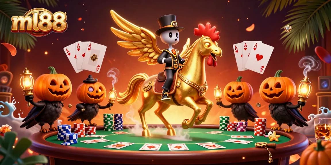 Engage in thrilling gameplay at ml88 with a vibrant midnight casino scene featuring poker elements.