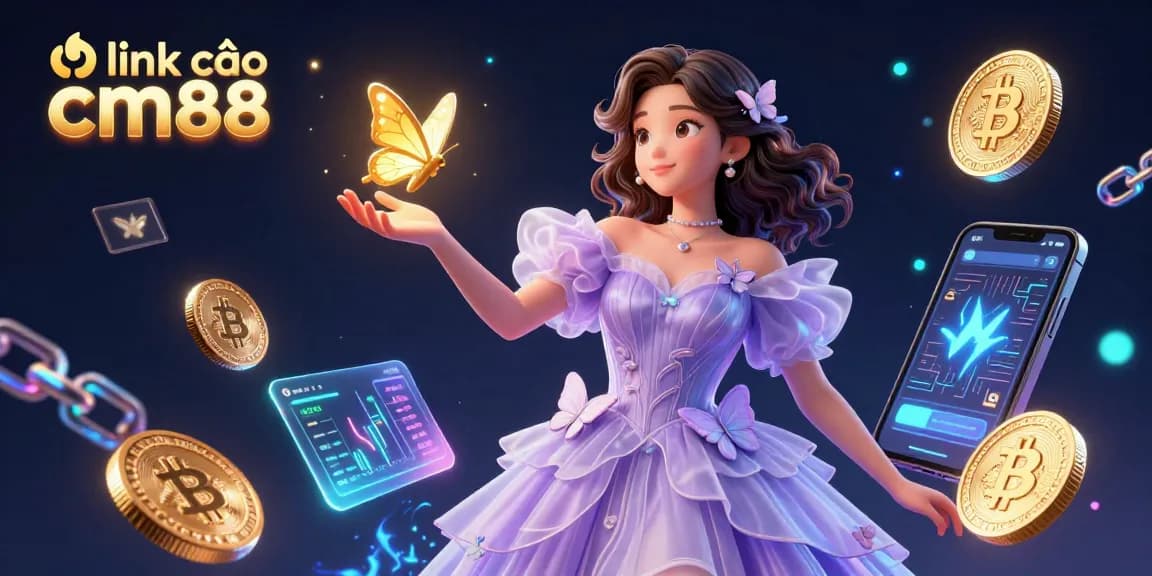 Win big with link vào cm88 at the online casino featuring dazzling 3D elements and gold coins.
