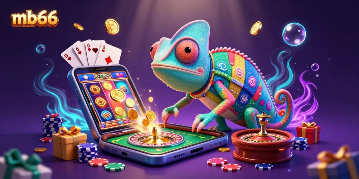 Experience thrilling casino action at mb66 with colorful slot games and a dynamic chameleon host