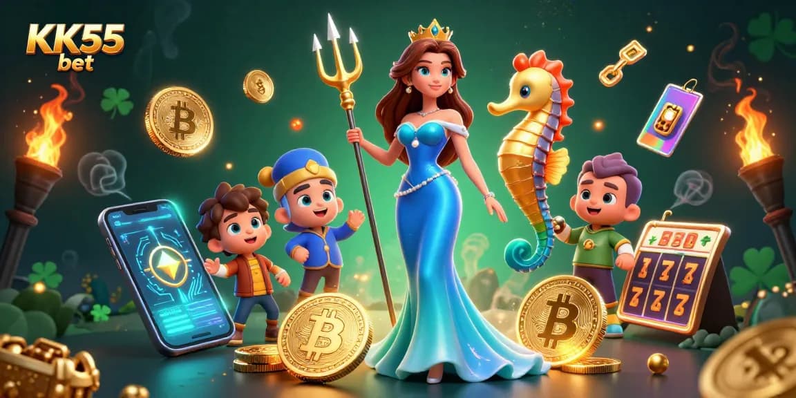 Play exciting games at KK55 bet with vibrant underwater treasures and crypto elements!