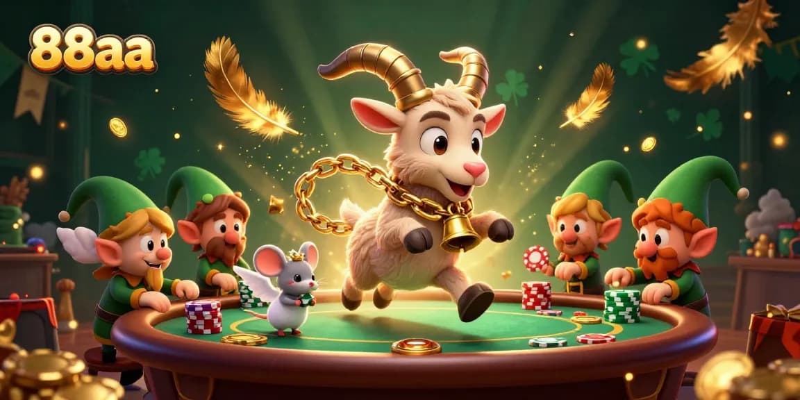 Engage with 88aa's festive casino chaos as gremlins steal chips around the Krampus goat.