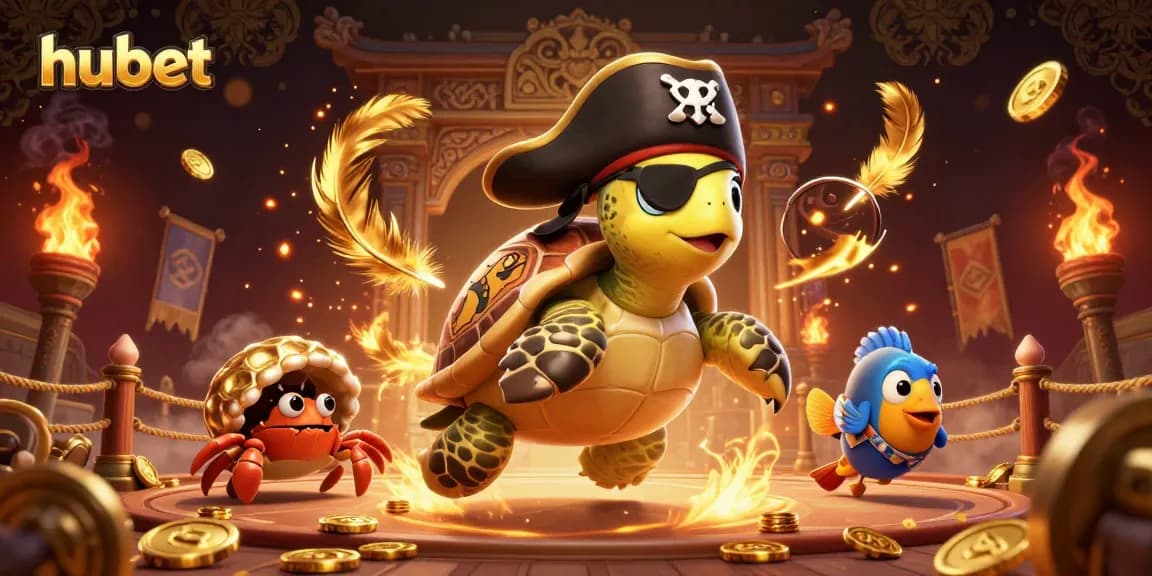 Engage with hubet's thrilling 3D pirate-themed casino adventure featuring vibrant characters and elements.