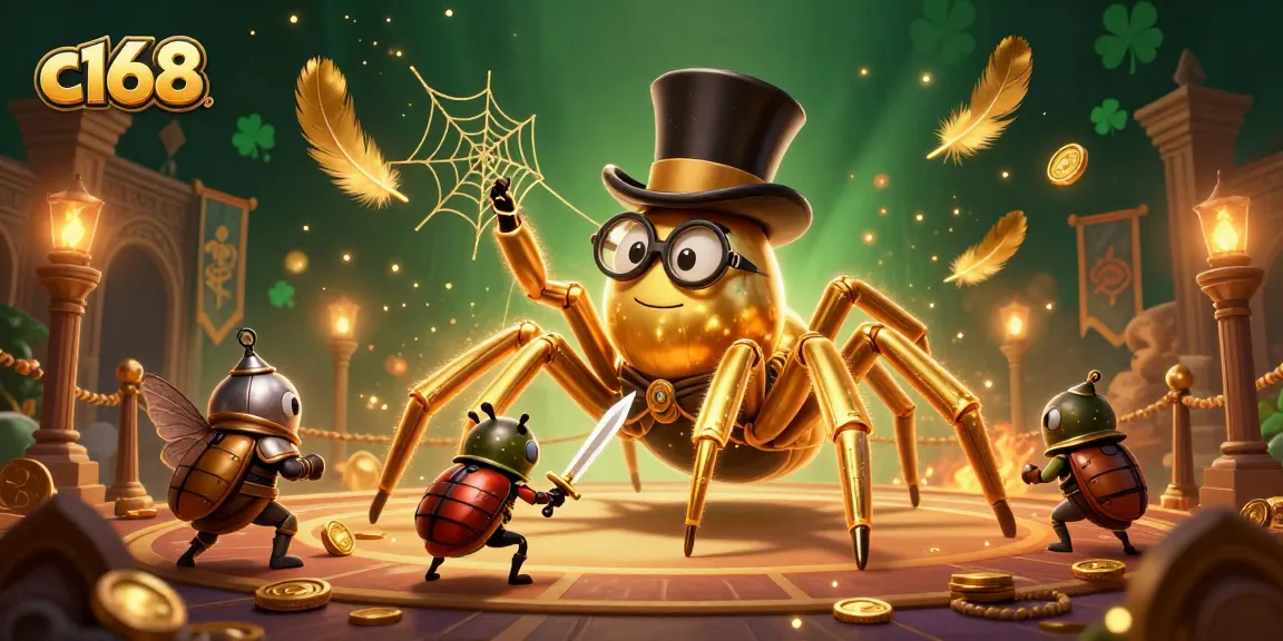 Engage in thrilling gaming at c168's vibrant 3D casino environment filled with gold and excitement.