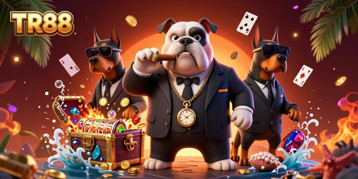 Experience excitement at TR88 with a vibrant scene blending casino elements and characters in 3D.