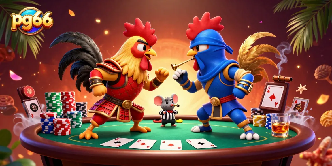 Engage with pg66's exciting casino experience featuring dynamic roosters in combat.