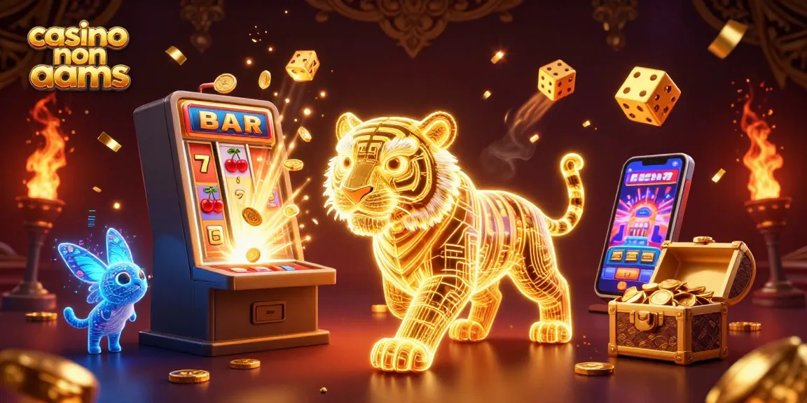 Experience the excitement of casino non aams with this vibrant digital casino landscape illustration.