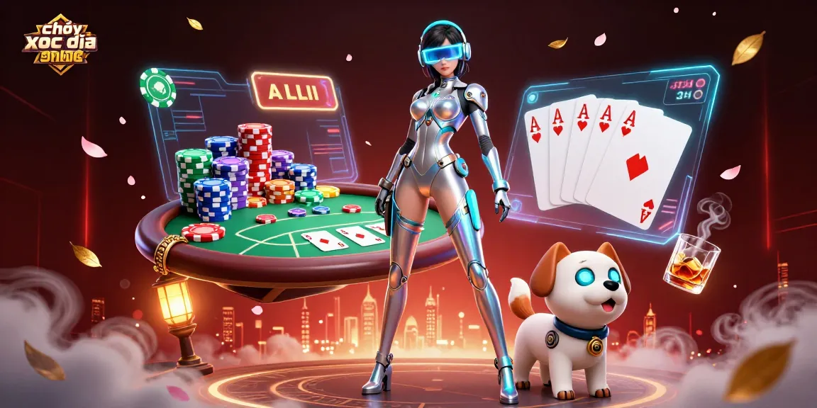Engage in chơi xóc đĩa online with a futuristic scene showcasing vibrant gaming elements and interaction.