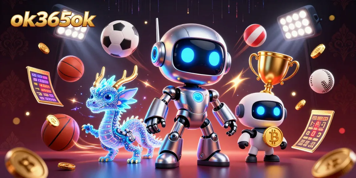 Engage in thrilling gambling action with ok365ok, showcasing vibrant 3D casino elements and dynamic characters.