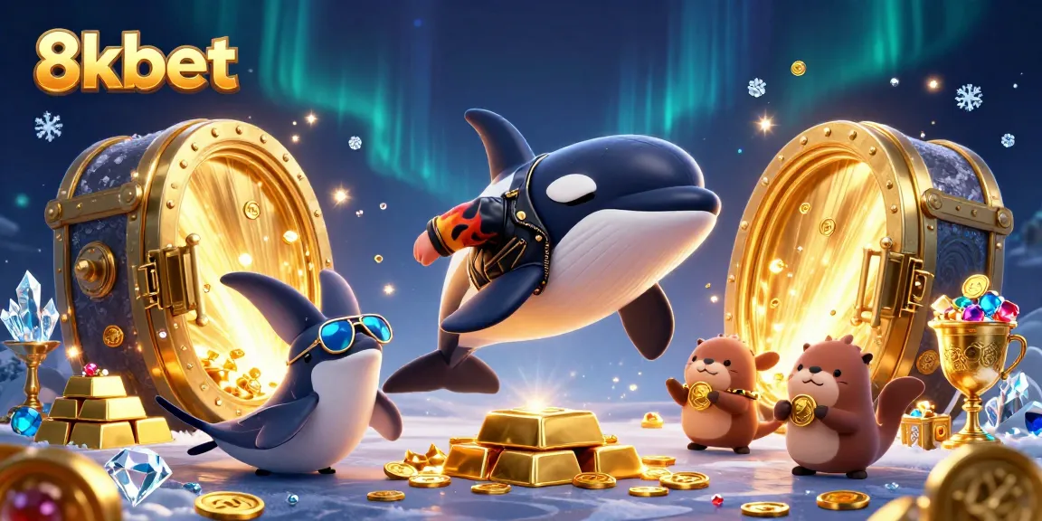 Engage in thrilling gameplay at 8kbet with a vibrant illustration showcasing sea creatures and treasure.