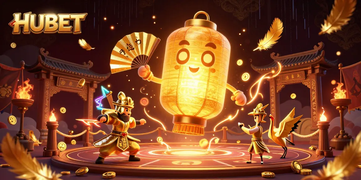 Experience thrilling gaming at HUBET, with dynamic casino elements and magical characters in an enchanting illustration.