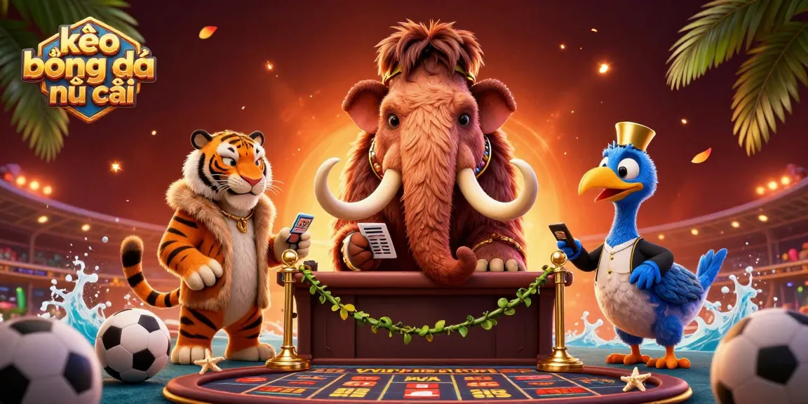 Experience the excitement of kèo bóng đá nhà cái with a vibrant 3D illustration showcasing a dynamic sports betting scene.