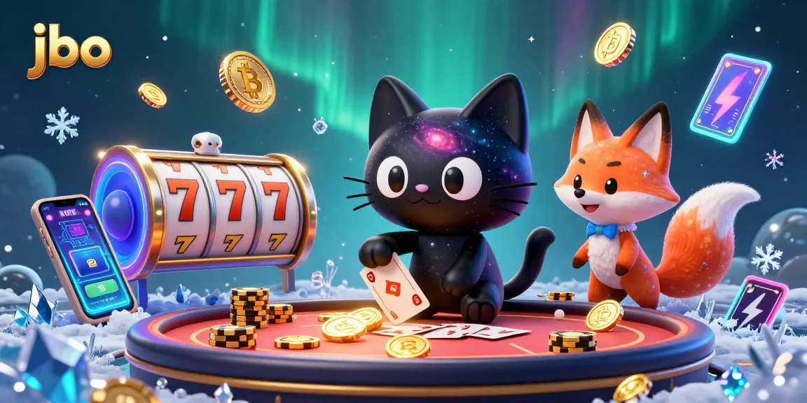 Engage in exciting slots with jbo as the black hole cat and nebula fox charm at a cosmic casino.