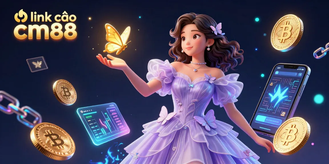 Win big with link vào cm88 at the online casino featuring dazzling 3D elements and gold coins.