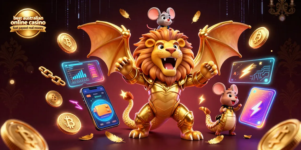 Experience the best Australian online casino fast payout real money with vibrant 3D gaming elements and a roaring chimera.