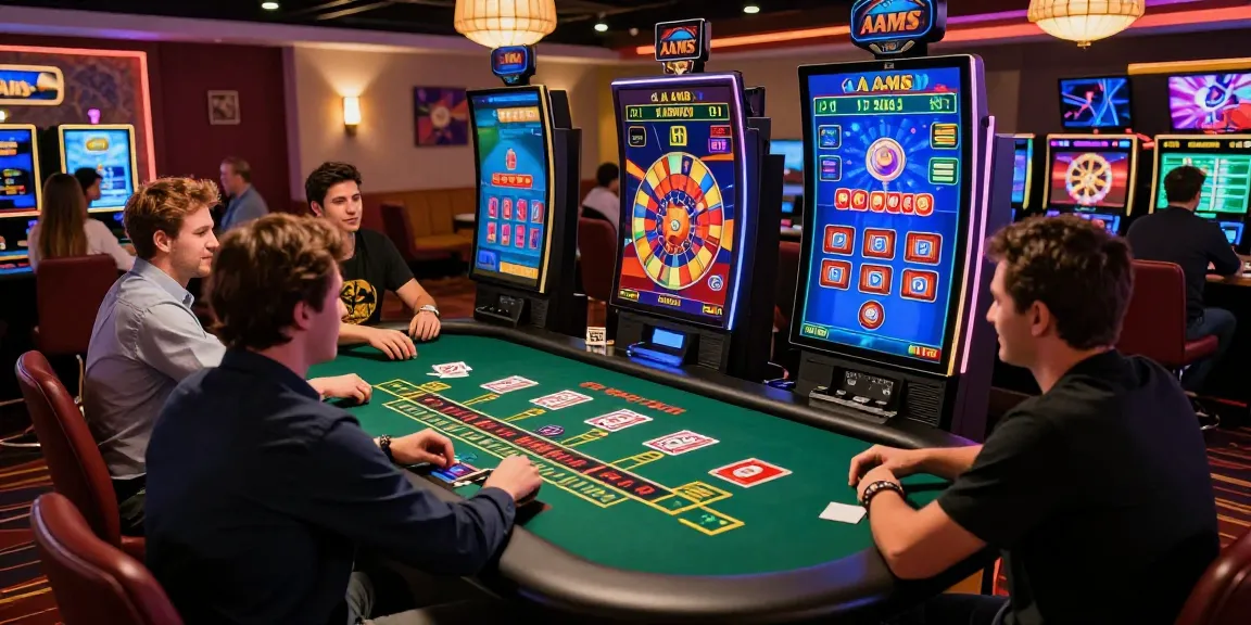 Giocatori impegnati in giochi senza AAMS in un vivace ambiente di casinò online.