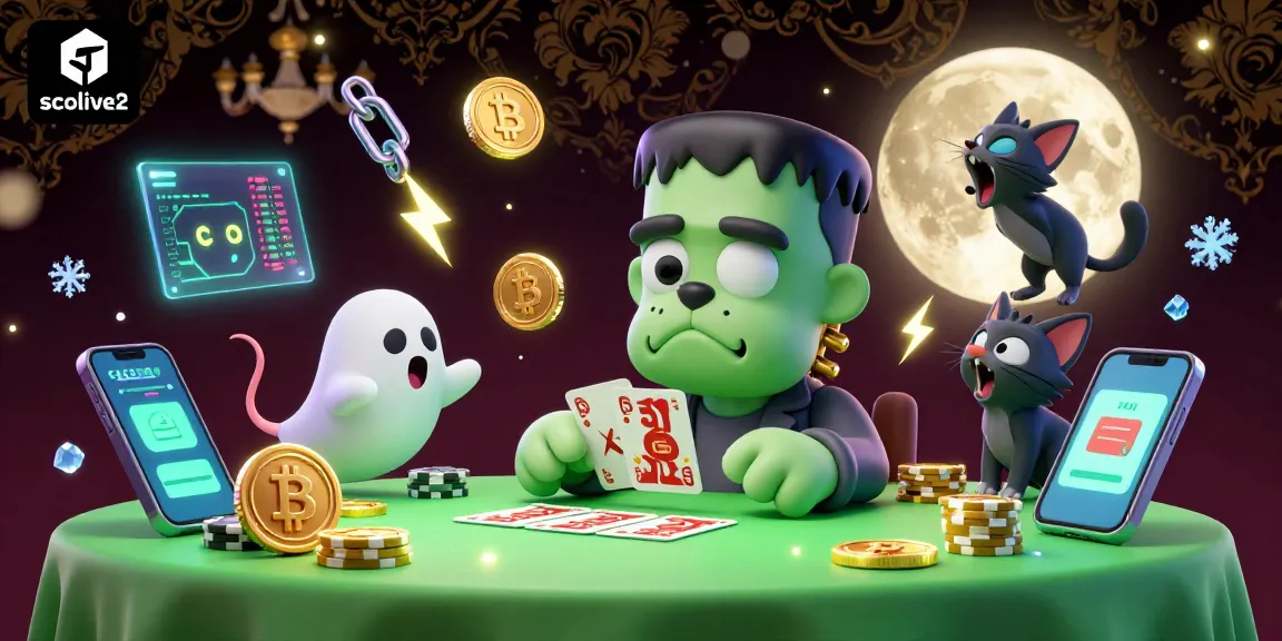 socolive2 showcases a vibrant casino scene with a Frankenstein bulldog dealer, Ethereum coins, and ghostly elements.