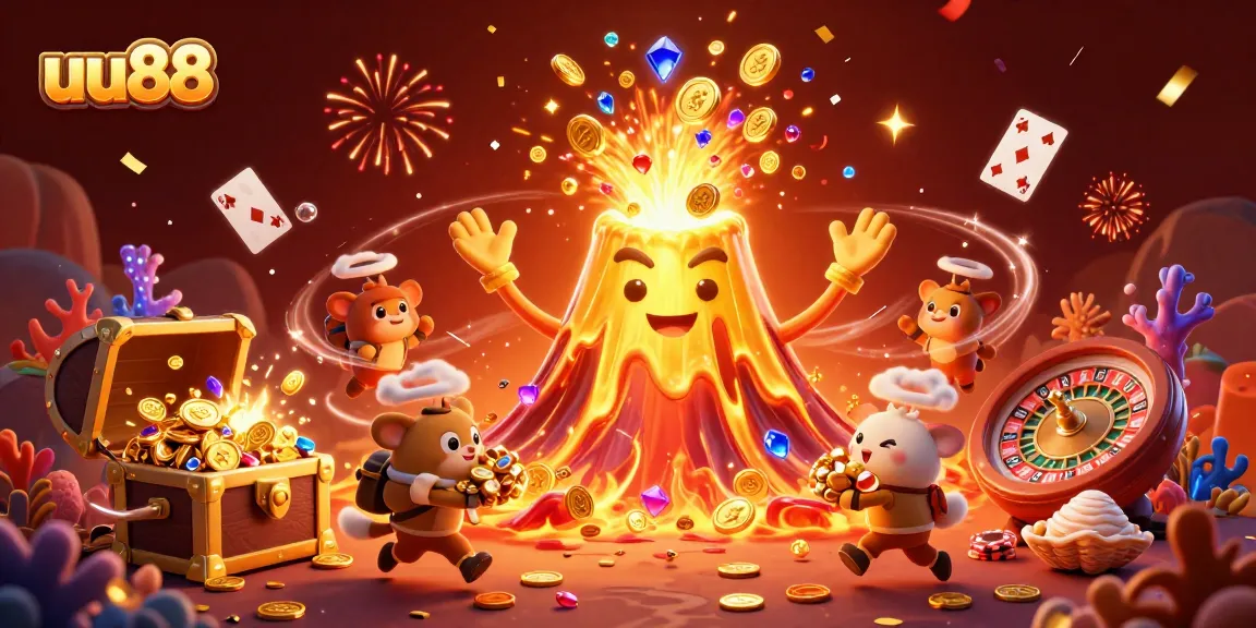 Engage in thrilling casino action with uu88 as the golden volcano erupts treasures and excitement.
