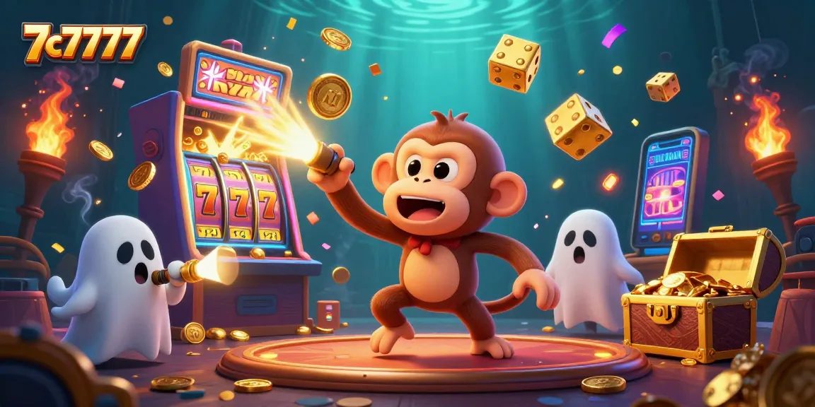 Experience the thrill of winning with 7c7777 in a vibrant casino scene bursting with action.