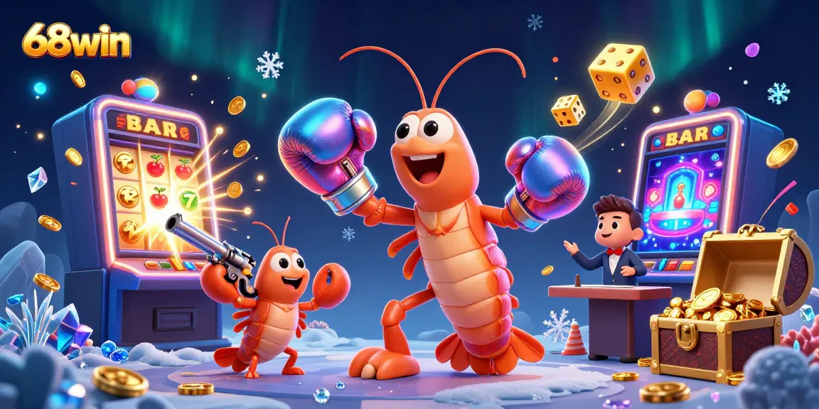 Experience thrilling 68win slot action with colorful jackpots, gameplay chaos, and iridescent marine characters.