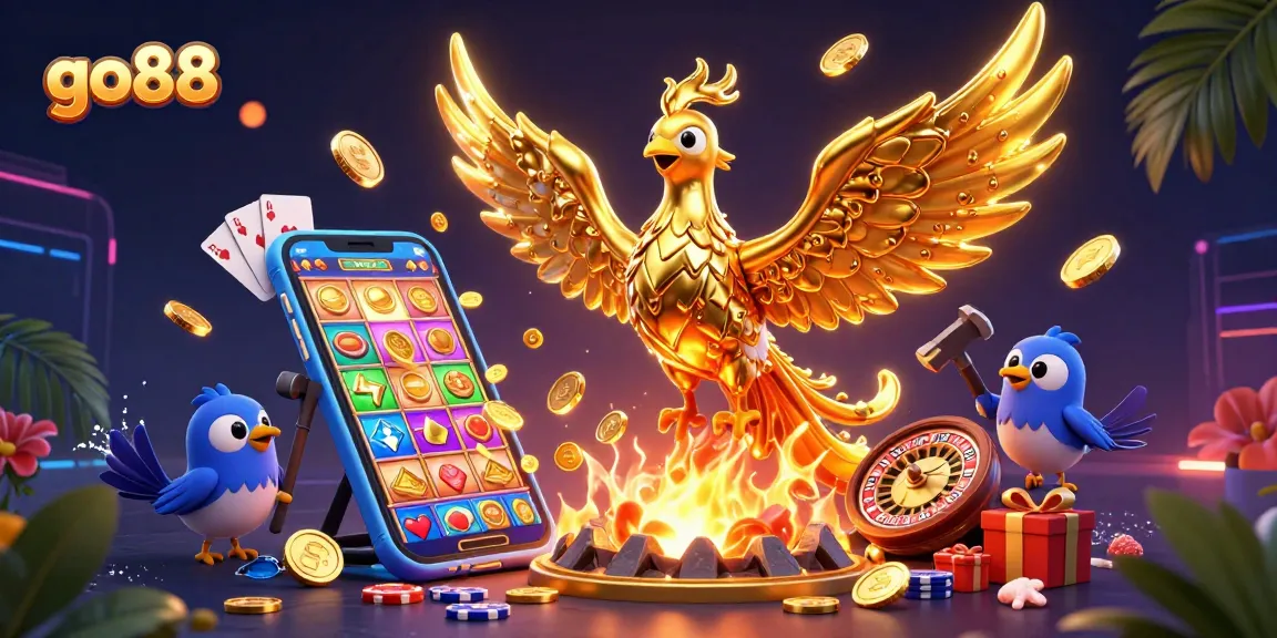 Experience thrilling gameplay at go88 with dynamic golden phoenix and vibrant slot game elements.