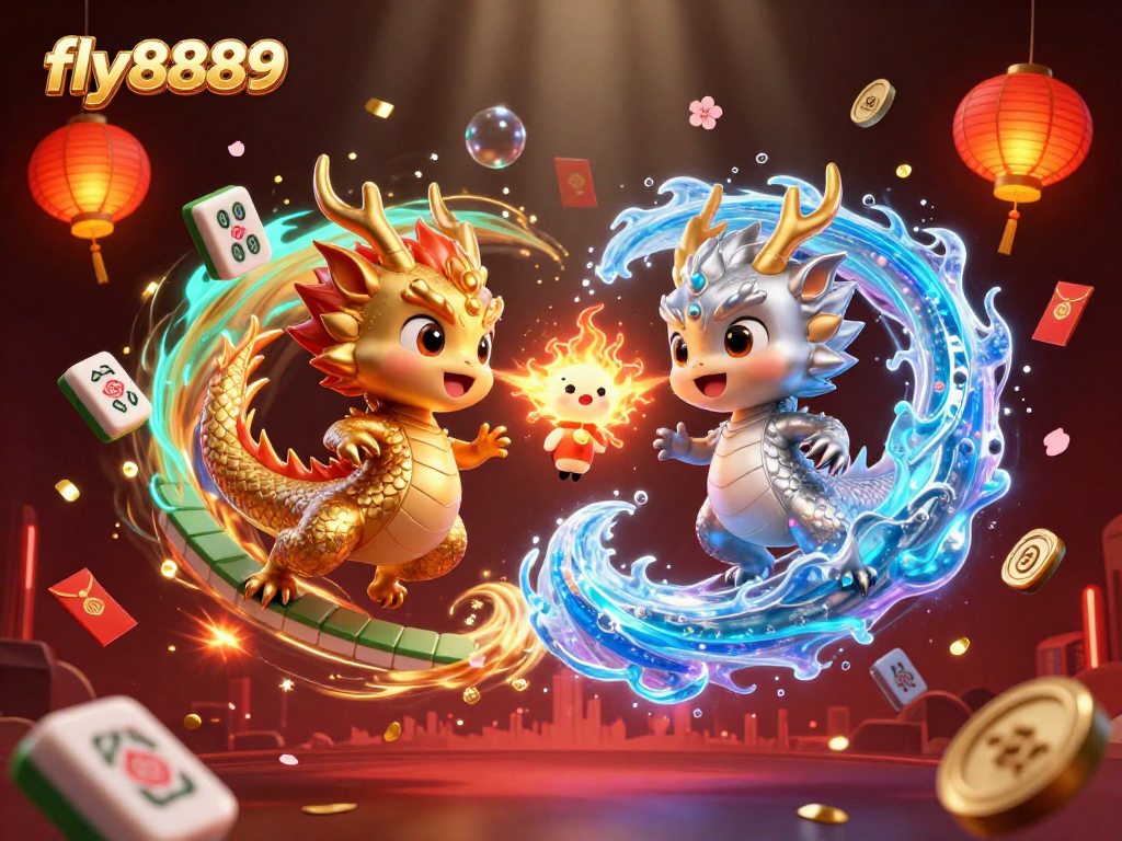 Experience the thrilling dynamics of the fly8889 casino world with 3D dragons and vibrant gaming elements!