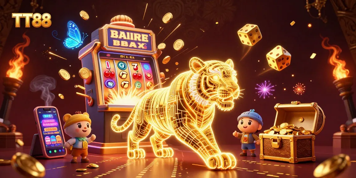 Engage in thrilling gameplay at TT88 with vibrant slot machines and golden treasures.