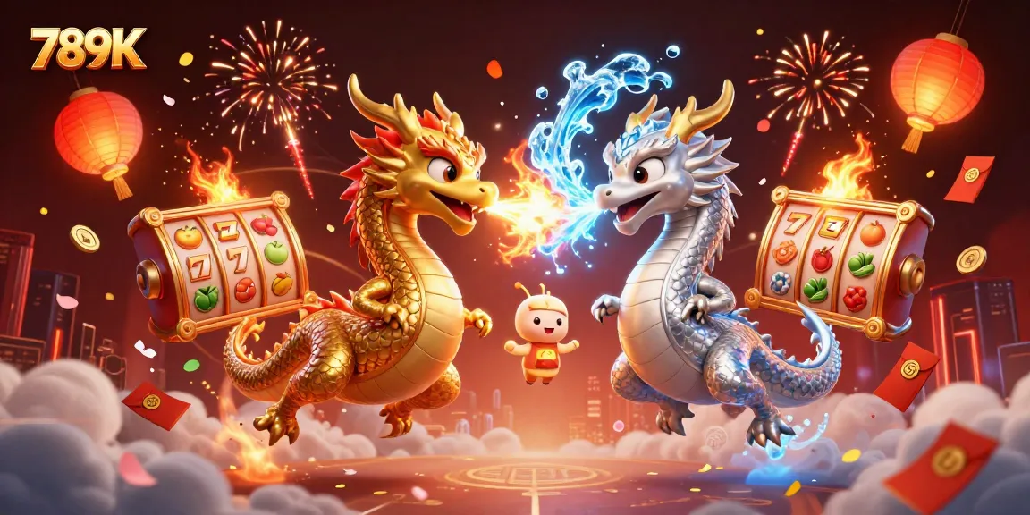 Experience the thrill of 789K with dynamic slot action featuring golden dragons and dramatic visuals.