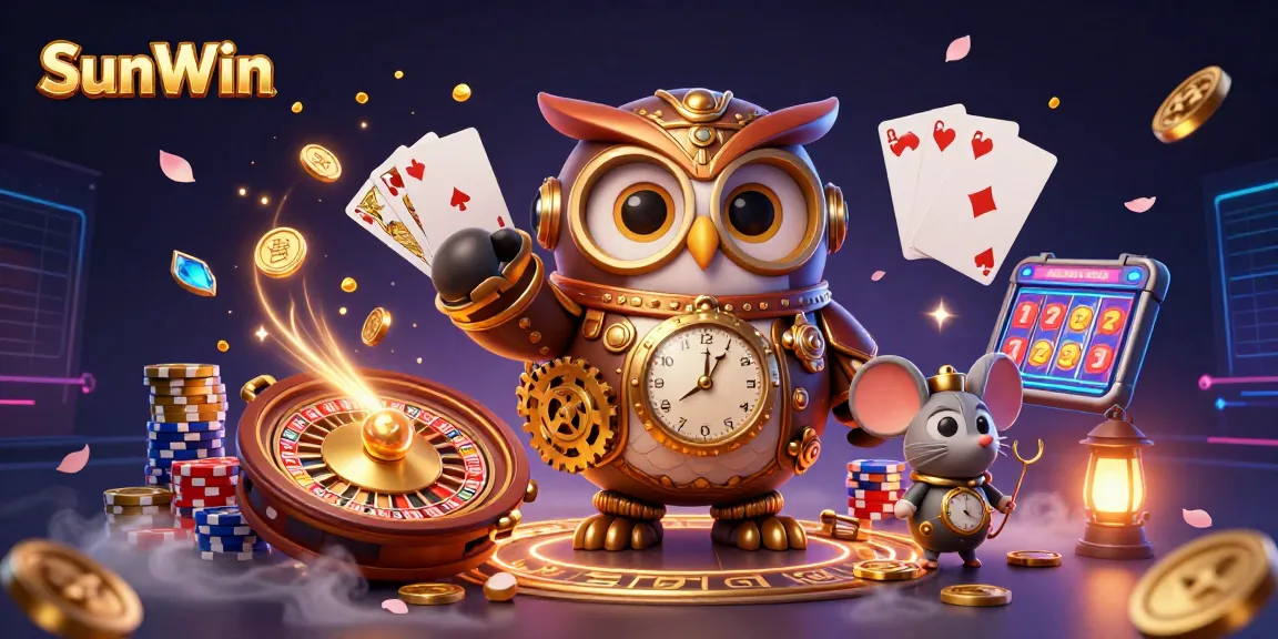 Spin to win with SunWin's vibrant casino adventure, featuring gold coins and jackpot excitement.
