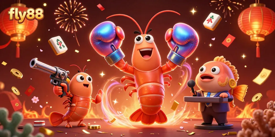 Experience thrilling casino action with fly88 featuring vibrant characters in a celebratory environment.
