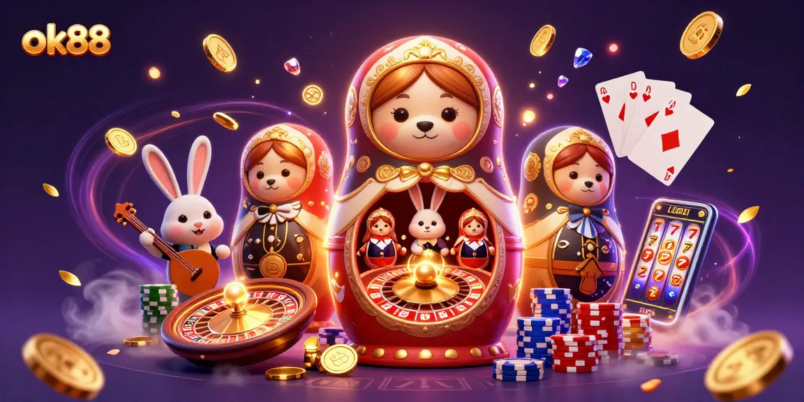 Spin the 3D roulette wheel and discover ok88's vibrant casino universe filled with golden rewards.