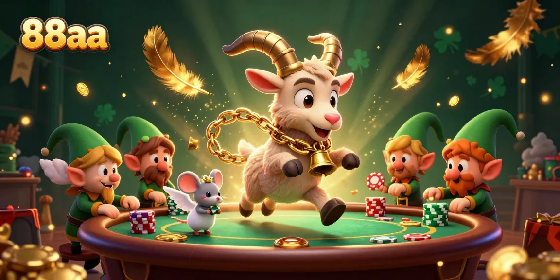 Engage with 88aa's festive casino chaos as gremlins steal chips around the Krampus goat.