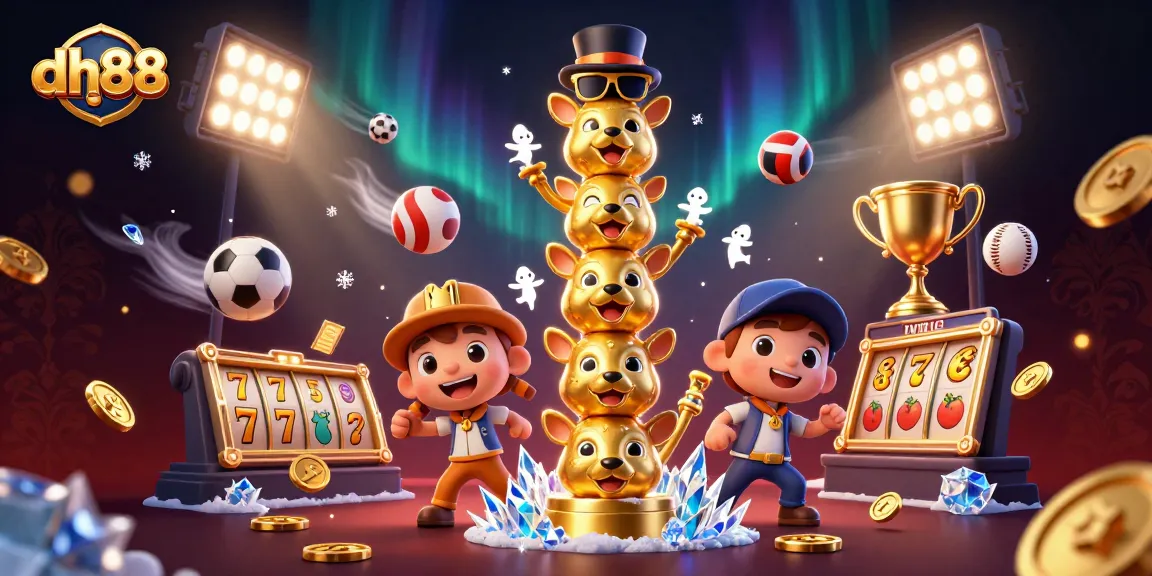 dh88 showcases a vibrant 3D casino illustration where players engage in exciting bets