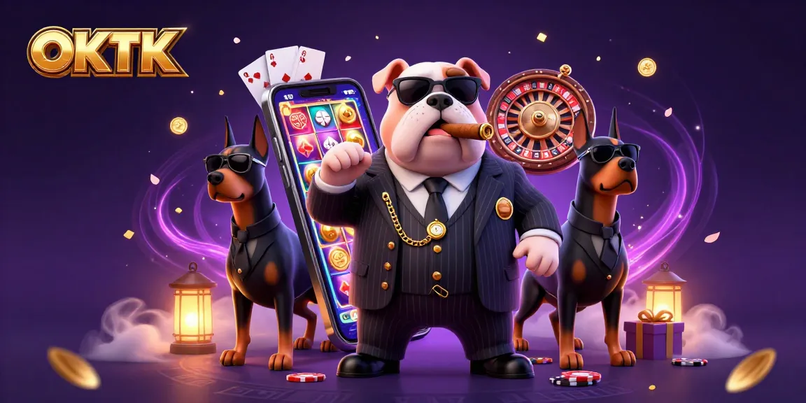 Experience thrilling casino action with OKTK, featuring a mafia bulldog boss and dynamic slot games