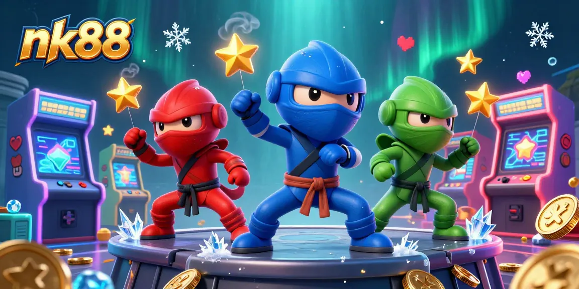 Engage with nk88's thrilling gaming scene featuring chameleons in action and vibrant casino elements.
