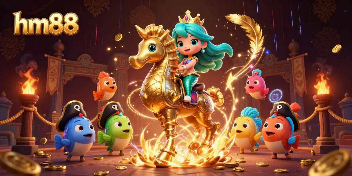 Engage with the enchanting hm88 mermaid's treasure adventure in this vibrant casino illustration.