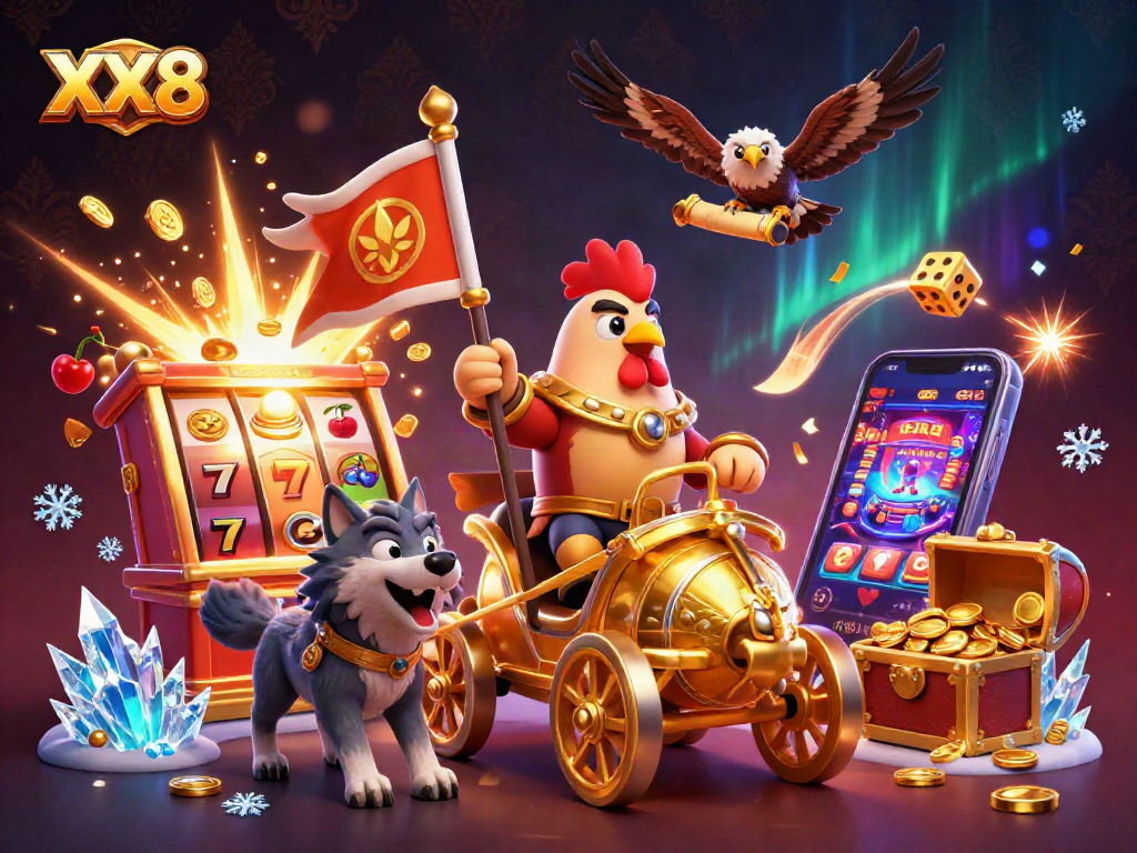 Win big with XX8's thrilling slot adventure featuring vibrant 3D characters and dazzling effects.